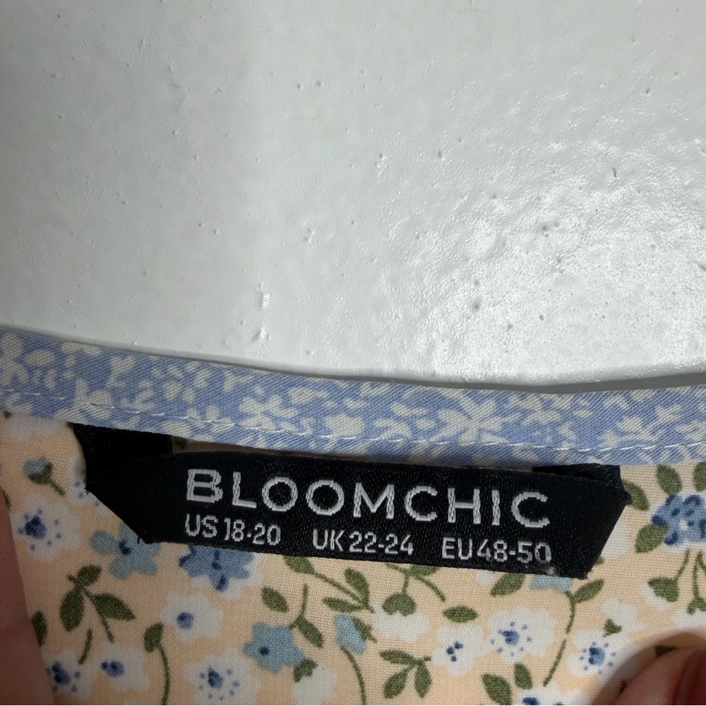Bloomchic Floral Patchwork Top Boho Cottagecore Ruffle Sleeves Multi 18/20 Flowy - Picture 4 of 8
